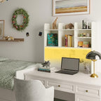 ChooChoo Desk Hutch Dorm with LED Lights, Desktop Bookshelf with 7 Shelves - Image 6