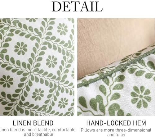 ISAENNE Designer Linen Throw Pillow Cover,Set of 2,18"x18"-Mosella C - Image 4