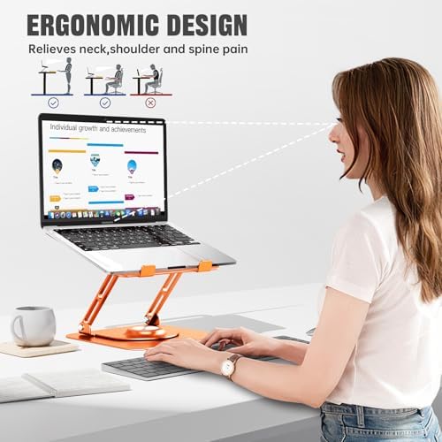 Laptop Stand for desk(360°Rotating),Aluminum laptop Riser for 10-16"Laptops - Image 6