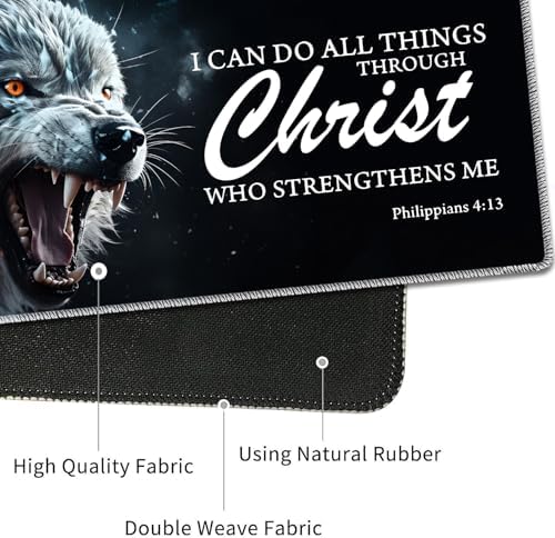 4 in 1 Mouse Pad Combo, Large Gaming Mouse Pad + Keyboard Wrist Support + Mouse Wrist Rest + Coaster, Table Pad 31.5 "x 11.8" with Memory Foam Ergonomic Wrist Pad Set, Ferocious Wolf - Image 3
