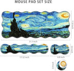 4 in 1 Desk Mat Set,Mouse Pad with Keyboard Wrist Rest,Wave-Shaped Design,Non-Slip Rubber Base,Waterproof,for Home,Office,Gaming,Starry Night - Image 2