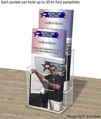 Marketing Holders 12 Pack Brochure Holder Multi Slot Rack for 4" Trifolds Maps or Menus All In One No Assembly Clear Take One Handouts Counter or Hanging Bin for Schools and Libraries - Image 4
