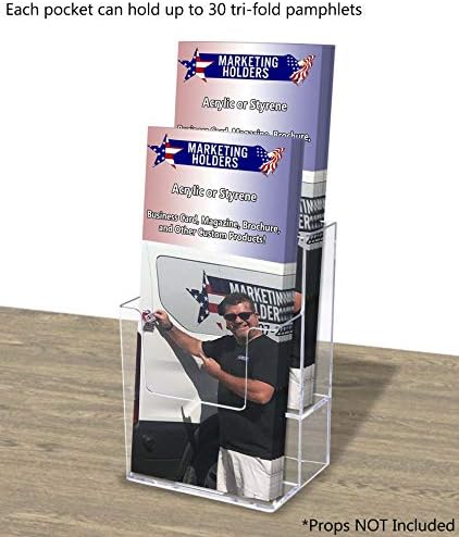 Marketing Holders 12 Pack Brochure Holder Multi Slot Rack for 4" Trifolds Maps or Menus All In One No Assembly Clear Take One Handouts Counter or Hanging Bin for Schools and Libraries - Image 4