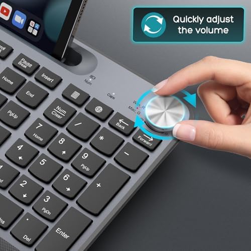 GAMCATZ Ergonomic Wireless Keyboard and Mouse with Wrist Rest，Phone Holder - 2.4GHz Full-Sized Low-Profile Quiet Wireless Mouse and Keyboard Combo for Computer, Laptop, PC, Mac-Black - Image 5