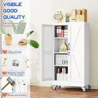 GAIOUS 47.2" Tall Metal Storage Cabinet with Lock and Wheels,Office Cabinet - Image 5
