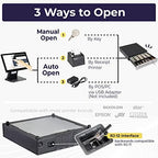 Volcora Cash Register Drawer for (POS) Point of Sale System 16", Stainless Steel Removable Coin Tray, 5 Bill/6 Coin, 12-24V, RJ11/RJ12 Key-Lock, Cash Till, Money Drawer for Businesses, Black - Image 4