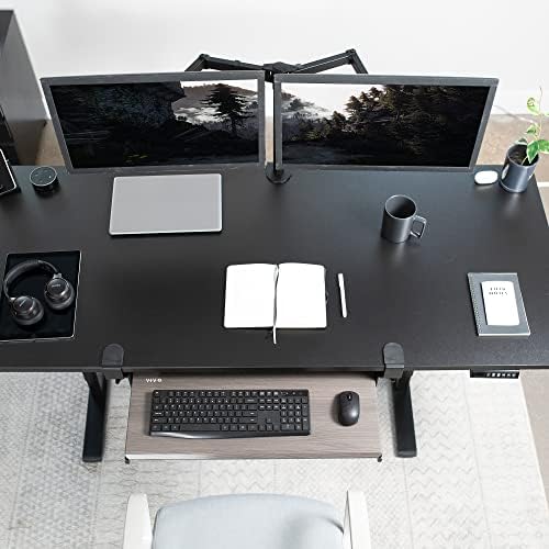 VIVO Large Clamp-on Computer Keyboard and Mouse Under Desk Slider Tray, 27 x 11 inch Pull Out Platform Drawer, Gray, MOUNT-KB05GY - Image 2