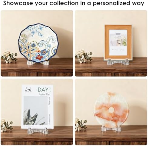 Acrylic Easel Display，Plate Stands for Display，Adjustable Clear Display Holder for 12" to 17" large Plate, Platter, Book, Card, Frame, Picture, Artwork, Plaque (Extra Large 12"-17") - Image 6