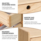 KIRIGEN Wooden Desk Organizer with 3 Drawers and Top Tray Natural DT2D3C-NA - Image 5