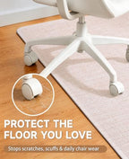 Funwheat Office Chair Mat with Lip for Hard Floors, 36 x 48 in, Beige - Image 3