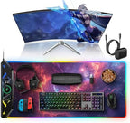 5-in-1 RGB Mouse Pad with Wireless Charging, Gaming Desk Mat, Red Nebula by TopmadeProduct-Ordernow