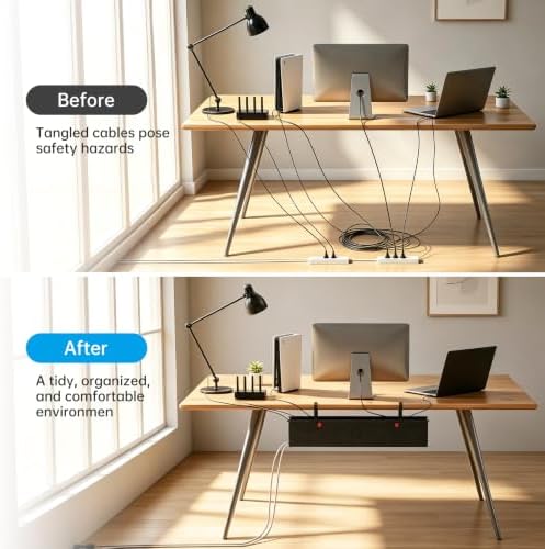 Heavy Duty No Drill Under Desk Cable Management Tray 28 inch - Image 5