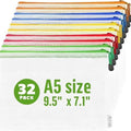 32 Pack A5 Mesh Zipper Pouch Bags - Small Plastic Zipper Pouches for Organizing 7x9 - Mesh Pouch with Zippers Bags for Organizing - Zippered Bag for Office Supplies Travel Accessories Receipts Makeup by Juzari