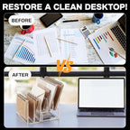 Xuhal Acrylic Mail Organizer with Drawer, 5 Compartments Clear Desk File - Image 6