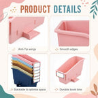 gisgfim 12 Pcs Non-Tip Book Bins with Stabilizer Wings (Boho) - Image 3
