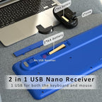 Retro Wireless Keyboard and Mouse Combo with Wrist Rest (Klein Blue) - Image 5