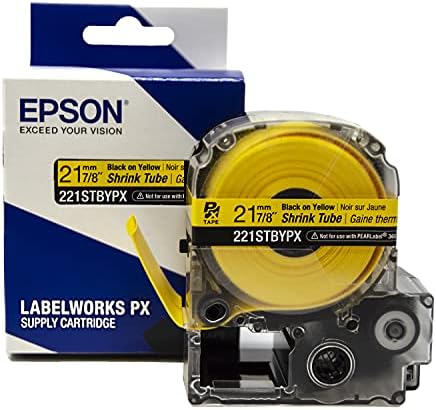 Epson LABELWORKS 221STBYPX Shrink Tube - Black on Yellow - 21mm, AWG 0000-1 by EpsonLABELWORKS