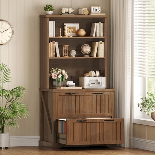 SEDETA Farmhouse 2 Drawer Filing Cabinet for Home Office,Brown by SEDETA