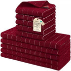 Homaxy Cotton Terry Kitchen Towels and Dishcloths Set of 10, Brick Red by Homaxy