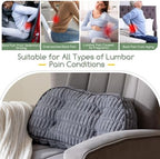 Lumbar Support Pillow for Recliner Chair/Accent Chair/Couch/Office Chair, Tufted Blended Corduroy Back Support Cushion for Elderly, Recliner Cushions for Back Rest, Pain Relief, Reading, Grey - Image 7