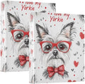 Pets Yorkie Dog Decorative 3 Ring Binder 1.5 Inch Large View Binders with Pockets Holds 200 Sheets File Organizer for Office College School, 1 Pack by Vozoza
