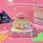 Time Piece Calendar,3D Art Calendar Memo Pad 2026 Creative Desk Calendar with Light,Castle in Sky Tear Away Paper Carving 3D Memo Pad Art Notepad Christmas Gift - Image 2