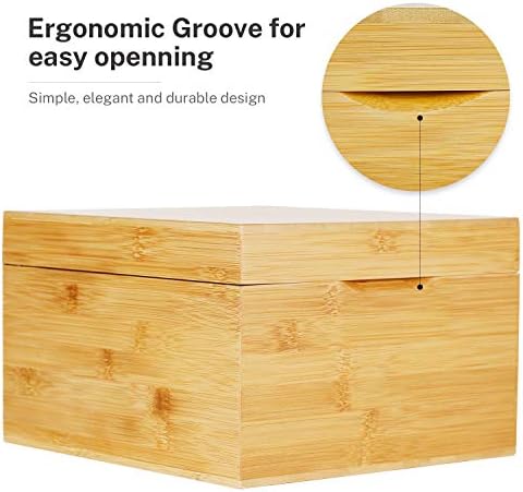 MaxGear Bamboo Business Card Organizer for 5" x 8" Cards - Image 3