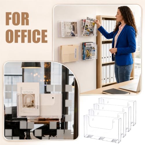 Ripeng 4 Pack Acrylic Brochure Holder Wall Mount, 11.5 x 8 Inch - Image 4
