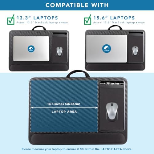LAPGEAR Home Office Pro Lap Desk – Black Slate, Fits 15.6” Laptops - Image 3