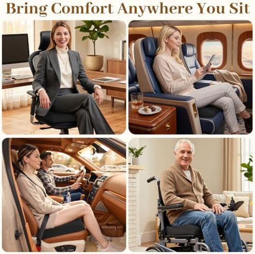 TranquilRelax XL Memory Foam Seat Cushion for Office Chair, 3.35-Inch, Black - Image 5