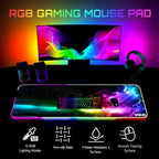 Gerlos RGB Gaming Mouse Pad, Large LED Desk Mat for Gamer, 31.5" x 11.8" - Image 2