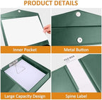 HUA JIE 6 Pack A4 Storage File Boxes Plastic Archives Cases with Clip,Green - Image 4