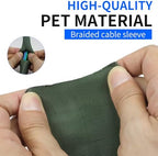 Split Wire Loom, 20ft Automotive Cable Protector Sleeve, Flexible Braided Cable Sleeves High Temperature Cable Management (Deep Green, 1") - Image 4