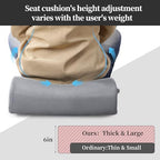 MABOZOO Extra Thick Chair Cushions,Office Chair Booster Seat Cushion to Raise Seat Height for Pain Relief,18 x 16 x 6 inch Non Slip Memory Foam Thick Cushion with Carry Handle（Grey） - Image 6