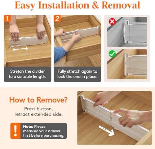 Lifewit 14 Pack 4" High Drawer Divider, Adjustable Drawer Organizer Clothes - Image 5