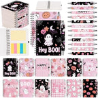 Halloween Notebooks with Pens Bulk, 24 Sets, 5.5 x 4.7 Inch, Pink by Culudea