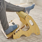 Foot Rest for Under Desk at Work- Adjustable Rocking Foot Stool with 3 Height Positions and Soft Crossbar, Ergonomic Wooden Footrest with Anti-Slip Surface for Home, Office by Spacocld