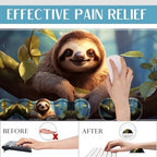 4 in 1 Mouse Pad Combo, Large Gaming Mouse Pad + Keyboard Wrist Support + Mouse Wrist Rest + Coaster, Table Pad with Stitched Edge Ergonomic Wrist Pad Set, Sloth - Image 5