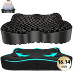 NEW-Vi Gel Seat Cushion, Thickened Big Breathable Honeycomb Design Absorbs Pressure Points Gel Cushion with Anti-Slip Cover Seat Cushion for Office Chair Home Car Seat Cushion by NEW-Vi