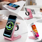 3-in-1 Charging Station for Apple Devices, Foldable Magnetic Wireless Charger Stand, Fast Charger Station for iPhone17/16/15/14/13/12 Pro Max/ AirPods2/3/4 and IWatch Ultra Series(Pink) - Image 6