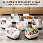 4 Pack Storage Baskets for Organizing, 11''Lx9''Wx8''H Woven Baskets for Storage Toys, Towels, Books, and Clothes, Cotton Rope Basket for Shelves with Handle - Image 6
