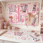 Sintuff Fabric Cork Pinboard for Dorm Wall Decor 30x20'', Cute Pink Floral - Image 3
