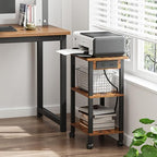 TUTOTAK Printer Stand, 3 Tier Rolling Printer Cart with Charging Station - Image 2
