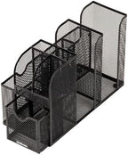 Mind Reader Countertop Organizer, Office Breakroom or Desktop Storage, 10-Compartment Caddy, Metal Mesh, Black - Image 4