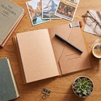 Thenshop Traveling Refillable Leather Journal Notebook, Orange, A5 Size - Image 4