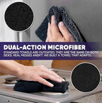 Microfiber Wholesale Pronto Cloths, Dual-Sided Microfiber Cleaning Towels, Soft Plush & Scrub Cloths for Dusting, Scrubbing, Kitchen, Windows & Car Detailing, Absorbent Bulk 50-Pack Black - Image 3