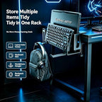 Desk Side Storage Gaming Laptop Holder,Clamp-on Vertical Notebook Stand - Image 4