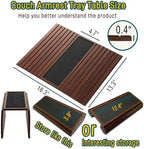 Bamboo Couch Arm Tray Table with Anti-Slip Cork Pad，Foldable Sofa Armrest Tray Table for Couch，Flexible Couch Arm Cup Holder，Portable Sofa Arm Chair Table for Drink, Snacks, Phone, Remote (Brown) - Image 3