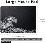 XVX Glass Gaming Mouse Pad, Black Kanagawa Hard Mousepads for Gaming,Professional Large Mouse Mat 16.2" x 12.2", Special Glass Surface with Improved Precision and Speed - Image 2