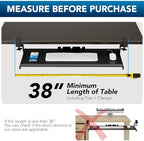 AX WABER Keyboard Tray Under Desk Pull Out with 3 Height Adjustable Extra Sturdy C Clamp Mount System, 32.8 (38 inch Including Clamps) x 12 Inch Slide-Out Platform Computer Drawer for Typing - Image 5